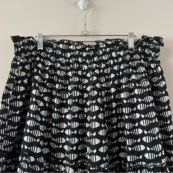 Tuckernuck Piscis Prado Maxi Skirt Ladies size xxl black and white fish design - Picture 3 of 10